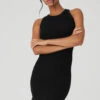Seamless Ribbed Warm Nights Dress - Black -ALO ACTIVEWEAR SALE W8143R 01 b1 s1 a1 1 m18