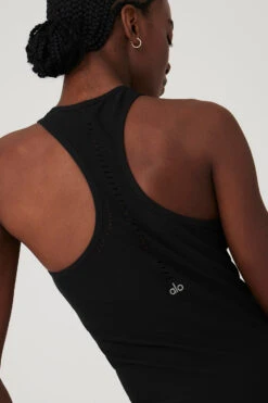 Seamless Open Air Racerback Dress - Black -ALO ACTIVEWEAR SALE W8158R 01 b1 s1 a4 1 m100