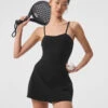 Alosoft Courtside Tennis Dress - Black -ALO ACTIVEWEAR SALE W8176R 01 b1 s1 a2 1 m54
