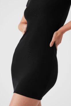 Goddess Ribbed Short Sleeve Dress - Black 10 Goddess Ribbed Short Sleeve Dress - Black -ALO ACTIVEWEAR SALE W8201R 01 b1 s1 a4 1 m89
