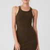 Goddess Ribbed Go-To Dress - Espresso 2 Goddess Ribbed Go-To Dress - Espresso -ALO ACTIVEWEAR SALE W8207R 04046 b1 s1 a2 1 m177