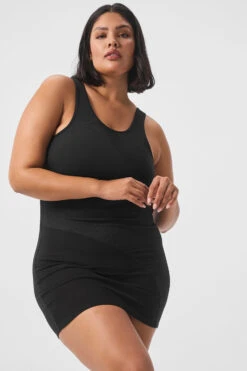 Alosoft Sunbeam Dress - Black -ALO ACTIVEWEAR SALE W8255R 01 b1 s1 a4 1 m183