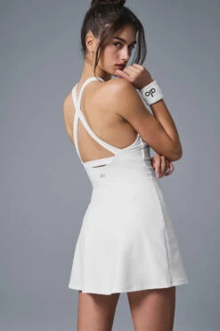 Alosoft Backspin Dress - White -ALO ACTIVEWEAR SALE W8276R 00 b1 s1 a3 1 m174