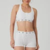Icon Ribbed Henley Bra - White -ALO ACTIVEWEAR SALE W9316R 00 b1 s1 a1 m89